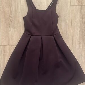 Express Fit and Flare Plum Dress